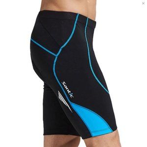 Santic Power Dry Cycling Ridding Padded Shorts Tights Pull-On Black Men Sz.S